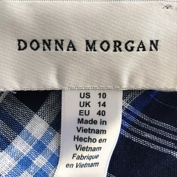 NWT DONNA MORGAN One Shoulder Plaid Dress size 10 - Picture 6 of 12